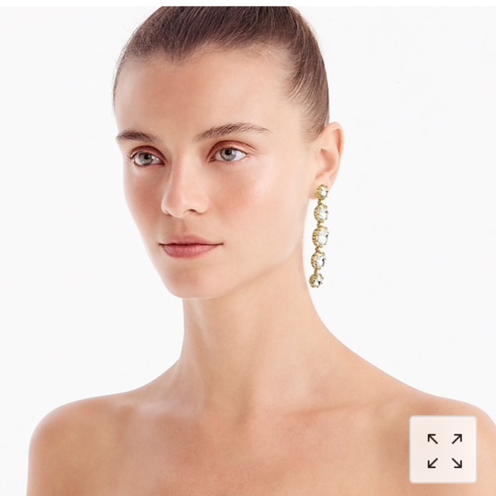 J Crew rhinestone drop earrings NWT - Picture 2 of 5
